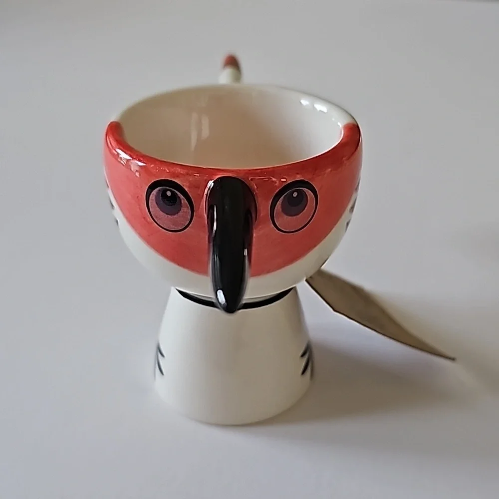 NWT Anthropologie Hannah Turner Red Bird Stoneware Eggcup - Picture 6 of 9